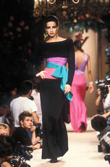 Spring 2002 / Fall 1984 Yves Saint Laurent Haute Couture Final Collection Black Silk Chiffon Dress