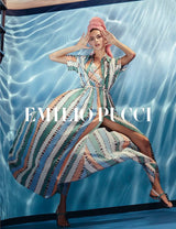 Chic Spring 2018 Emilio Pucci Runway Look 26 & Ad Campaign Printed Stripe & Dot Silk Dress or Cover Up