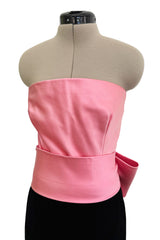 Gorgeous & Chic Fall 1984 Givenchy by Hubery de Givenchy Haute Couture Strapless Pink Silk & Black Velvet Dress