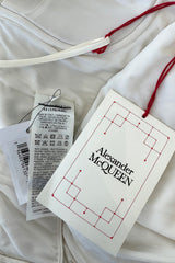 Incredible 2022 Alexander McQueen by Sarah Burton Ivory Silk Chiffon Dress w Heavily Detailed Bodoice