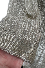 Extraordinary Fall 1975 John Anthony Couture Ivory Silver Hand Beaded Runway Sample Dress