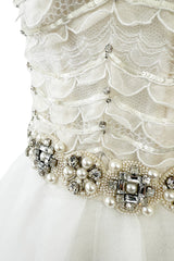 Pretty Fall 2011 Oscar de la Renta Runway White Tulle, Sequin & Rhinestone Dress