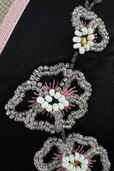 Rare Spring 1977 Bill Gibb "Flowers & Lace" Collection Beaded Halter Ruffle Dress