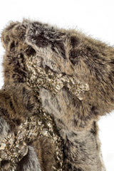Incredible Fall 2001 Chloe by Stella McCartney Faux Fur Runway Look 1 Coat w Bead & Crsytal Detail
