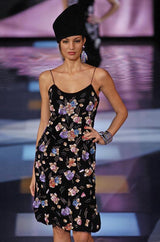 Phenomenal Fall 2005 Giorgio Armani Runway Look 88 Black Velvet Bead & Sequin Dress