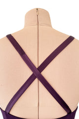 Gorgeous 2000s Valentino Roma Mauve Purple Silk Chiffon Dress w Sequin & Lace Detailing