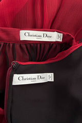 Fall 2019 Christian Dior by by Maria Grazia Chiuri Runway Look 83 Red Silk Chiffon Playsuit & Skirt