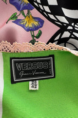 Dreamiest Spring 1992 Gianni Versace Versus Documented Pink Bow Detailed & Floral Print Dress