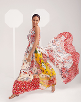 Prettiest Spring 2019 Carolina Herrera by Wes Gorden Runway Look 25 Silk Chiffon Floral Print Dress