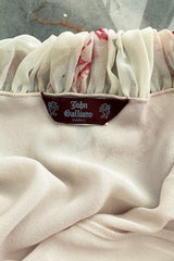 Outstanding Fall 2001 John Galliano Runway Look 41 Bias Cut Silk Chiffon Dress w Romantic Floral Print