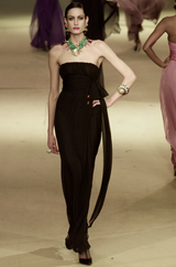 Spring 2002/Spring 1991 Yves Saint Laurent Haute Couture Final Collection Black Silk Chiffon Dress