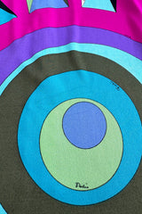 Bright 1960s Emilio Pucci Deep Fuchsia Pink & Primary Coloured Geometric Print Silk Jersey Dress