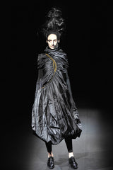 Important Fall 2009 Junya Watanabe Runway Look 29 Black Padded Nylon Dress w Gold Chain Detailing