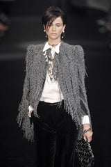 Incredible Fall 2009 Giorgio Armani Prive Haute Couture Runway Look 10 Silk Fringed Jacket