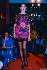 Exuberant Spring 1988 Christian Lacroix Luxe Demi-Couture Runway & Documented Strapless Floral Mini Dress