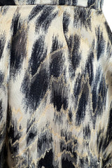 Incredible 1953 Jacques Fath Haute Couture Leopard Printed Silk Strapless Dress w Full Skirt