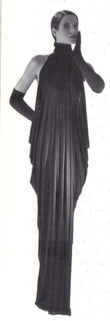 1970s Yuki by Gnyuki Torimaru for Rembrandt Ivory Jersey Caftan Dress W Gathered Front