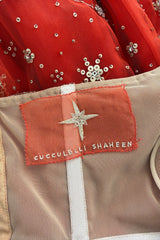 Exquisite 2020 Cucculelli Shaheen Collection 9 Strapless Hand Embroidered Carnelian Constellation Dress