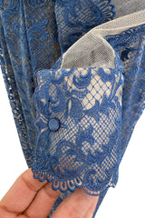Phenomenal Fall 2013 Valentino by by Maria Grazia Chiuri & Pierpaolo Piccioli Runway Look 54 Dusty Blue Lace Dress