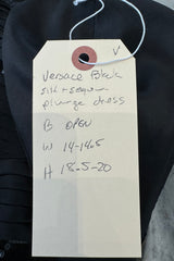 Versace Fall 2006 Black Silk & Sequin Plunge Dress - 14-14.5" W