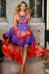 Gorgeous Spring 2015 Emilio Pucci by Peter Dundas Runway Look 36 Tie Dye Beaded Silk Chiffon Dress