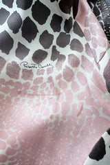 Spring 2004 Roberto Cavalli Bias Cut Silk Brown and Pink Printed Halter Top w Tie & Skirt Set