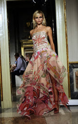 Spectacular Spring 2012 Emilio Pucci by Peter Dundas Runway Look 14 Pink Print Dress w Multi Layered Skirt