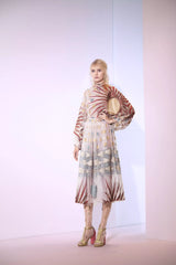 Spectacular Spring 2017 Sandra Mansour Metallic Sun & Heart Pale Pink Net Dress