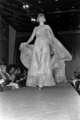 Dreamy Spring 1974 Lanvin by Jules-Francois Crahay Pale Green Floral Print One Shoulder Dress