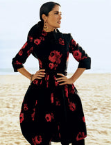 Iconic Fall 2005 Prada by Miucca Runway Look 45 Ad Campaign Rose Print Silk Dress