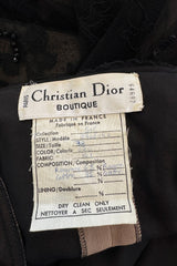 Incredible 1970s Christian Dior by Marc Bohan Demi-Couture Elaborately Beaded Black Lace Net Dress