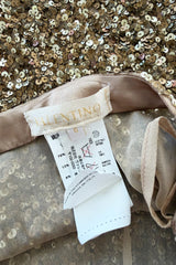 Outstanding 2010s Valentino by the Original Mr. Valentino Two Piece Metallic Gold Sequin Covered Set
