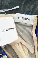 Valentino Fall 2013 by Maria Grazia Chiuri & Pierpaolo Piccioli Strapless Blue & White Dress