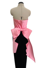 Gorgeous & Chic Fall 1984 Givenchy by Hubery de Givenchy Haute Couture Strapless Pink Silk & Black Velvet Dress