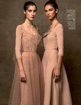 Fall 2016 Valentino by Pierpaolo Piccioli Nude Pink Net Dress w Scattered Silver Sequin & Beads
