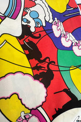 Incredible 1970s Lanvin by Jules-Francois Crahay Clown Print Wide Leg Jersey Jumpsuit