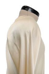 1970s Halston Couture by Roy Halston Bias Cut Silk Dress w Flared Sleeves & Keyhole Back Slit