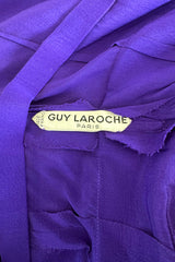 Outstanding 1990s Guy Laroche Haute Couture Open Waist Purple One Shoulder Silk Dress