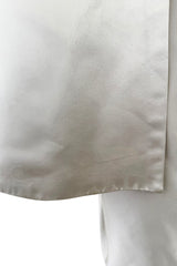 Minimalist 1990s Givenchy Silver Undertone Ivory Strapless Silk Dress w Back Gathering & Shawl