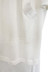 Late 1970s Ossie Clark White Jersey w Silver & Bronze Sequin Halter Dress w Matching Jacket