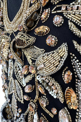 Extraordinary 2015 Roberto Cavalli Runway Feather & Net Dress w Bead & Sequin Detailing