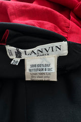 Dreamy Spring 1984 Lanvin by Jules-Francois Crahay Runway Red Linen & Black Dress w Open Bow Back