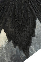 c 1995 Gianni Versace Atelier Haute Couture Black Hand-Beaded Dress w Top Stitched Bust