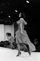 Exceptional & Important Spring 1980 Yves Saint Laurent Runway Red & White Print Silk Organza Dress