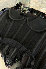 1940s-1950s Possible Stage or Showgirl Strapless Dress Covered in Hand Placed Sequins & Beads