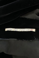 Fall 1978 Givenchy Haute Couture Original Runway Sample Black Silk & Velvet Dress w Beaded Sleeves