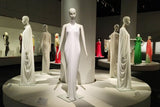 Incredible 1974 Yuki by Gnyuki Torimaru for Rembrandt Ivory Jersey Front Plunge Caftan Dress