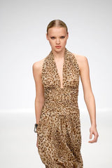 Gorgeos Spring 2007 Jean Louis Scherrer by Stephane Rolland Leopard Print Silk Chiffon Dress