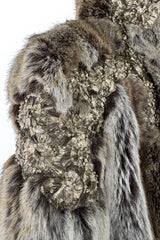 Incredible Fall 2001 Chloe by Stella McCartney Faux Fur Runway Look 1 Coat w Bead & Crsytal Detail