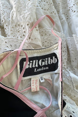 Rare Spring 1977 Bill Gibb "Flowers & Lace" Collection Beaded Halter Ruffle Dress